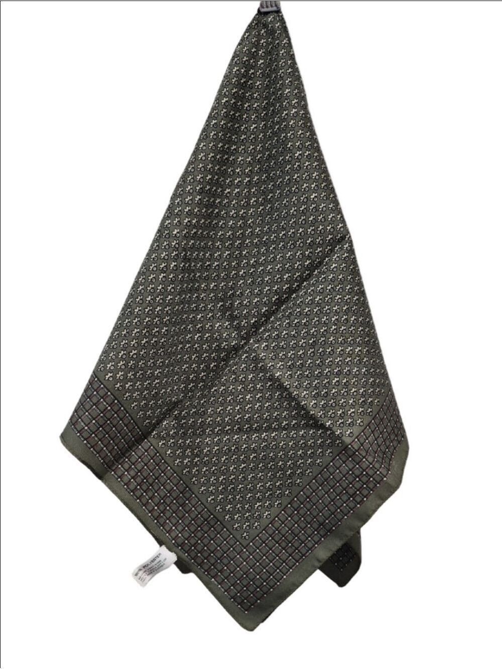 Glentex Olive Geometric Squar Shape Scarf